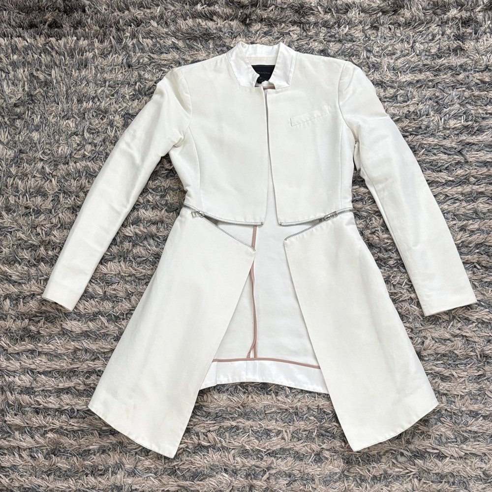 BCBGMAXAZRIA White Women's Arelia A Line Coat, Size XXS - Picture 8 of 12